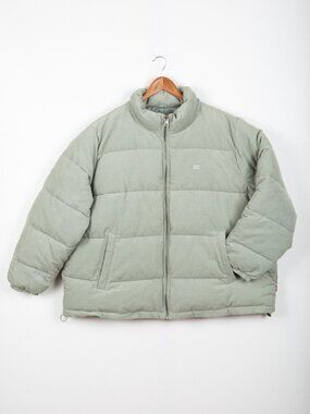 Levi's Zoe Corduroy Puffer Jacket Sage Green Plus Size 3X